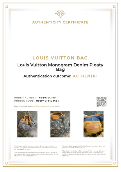 Louis Vuitton Monogram Denim Pleaty Bag