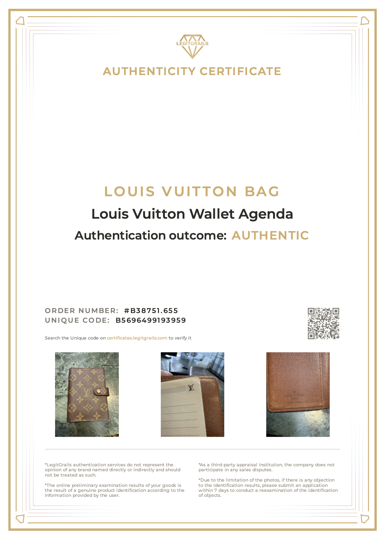 Louis Vuitton Wallet Agenda