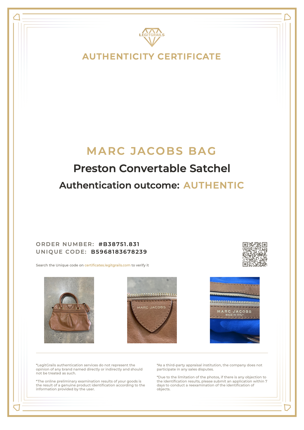 Marc Jacobs Preston Convertable Satchel