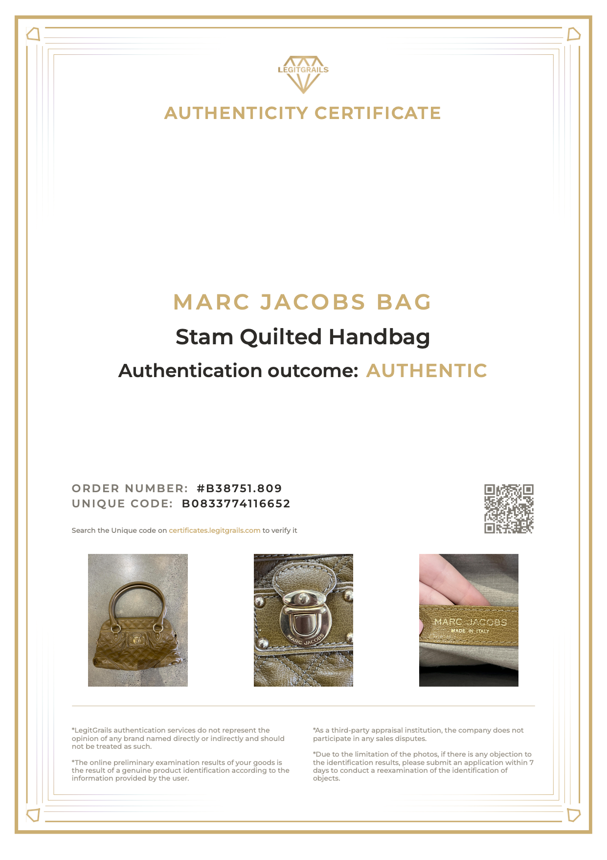 Marc Jacobs Stam Quilted Handbag