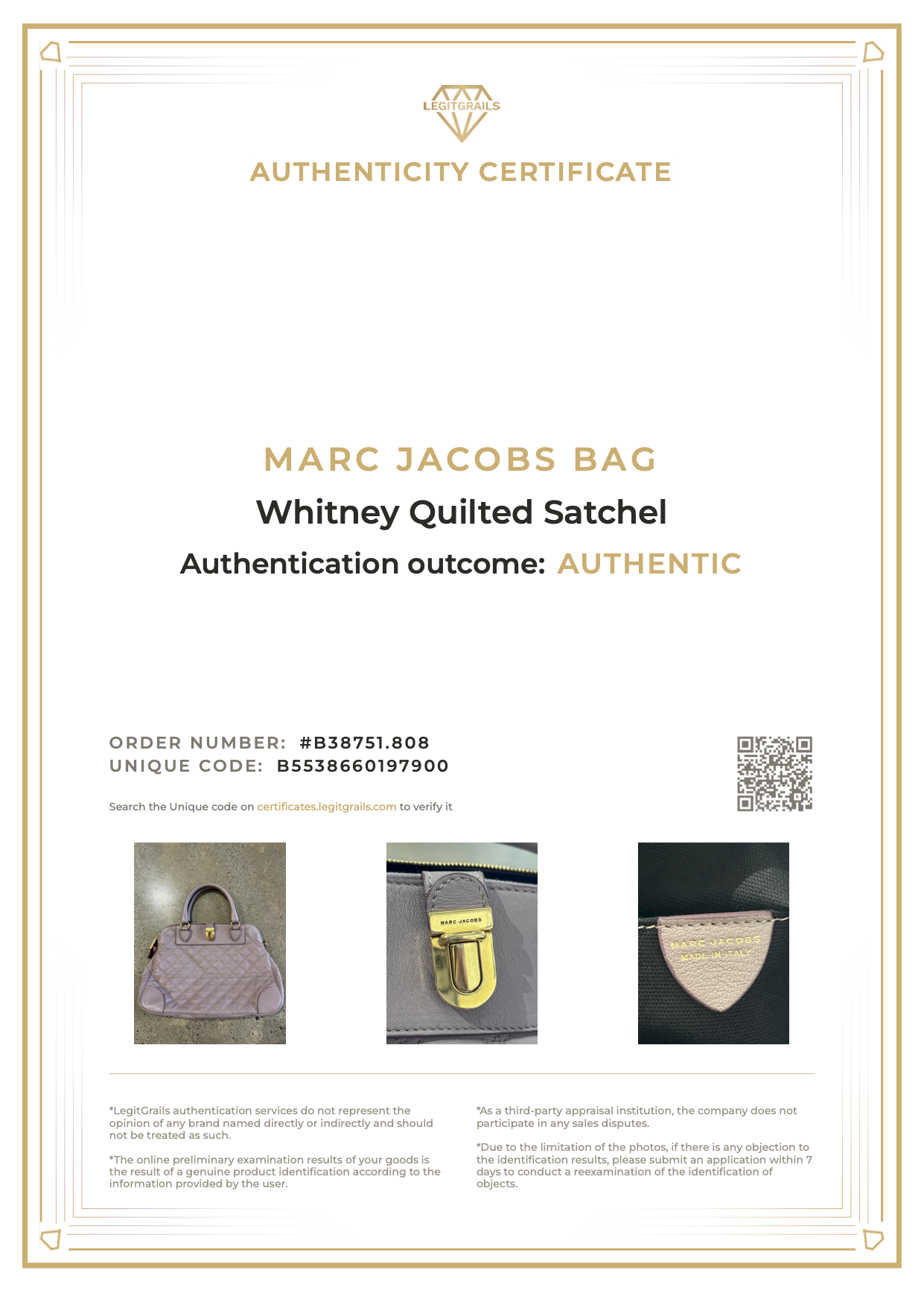 Marc Jacobs Whitney Quilted Satchel