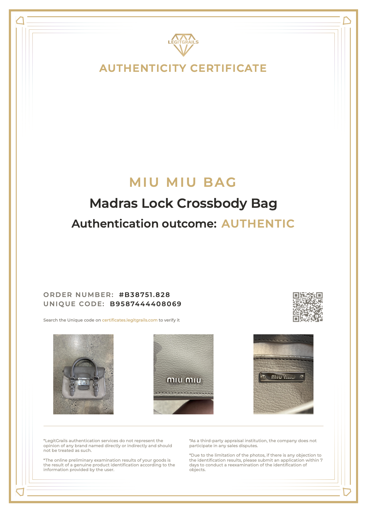 Miu Miu Madras Lock Crossbody Bag