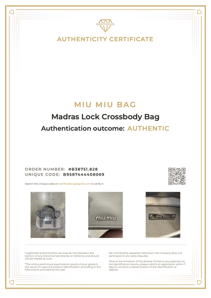 Miu Miu Madras Lock Crossbody Bag