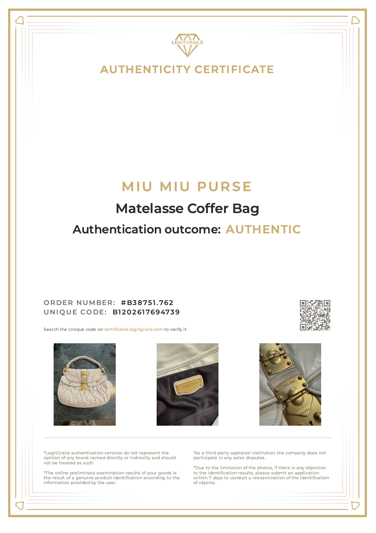 Miu Miu Matelasse Coffer