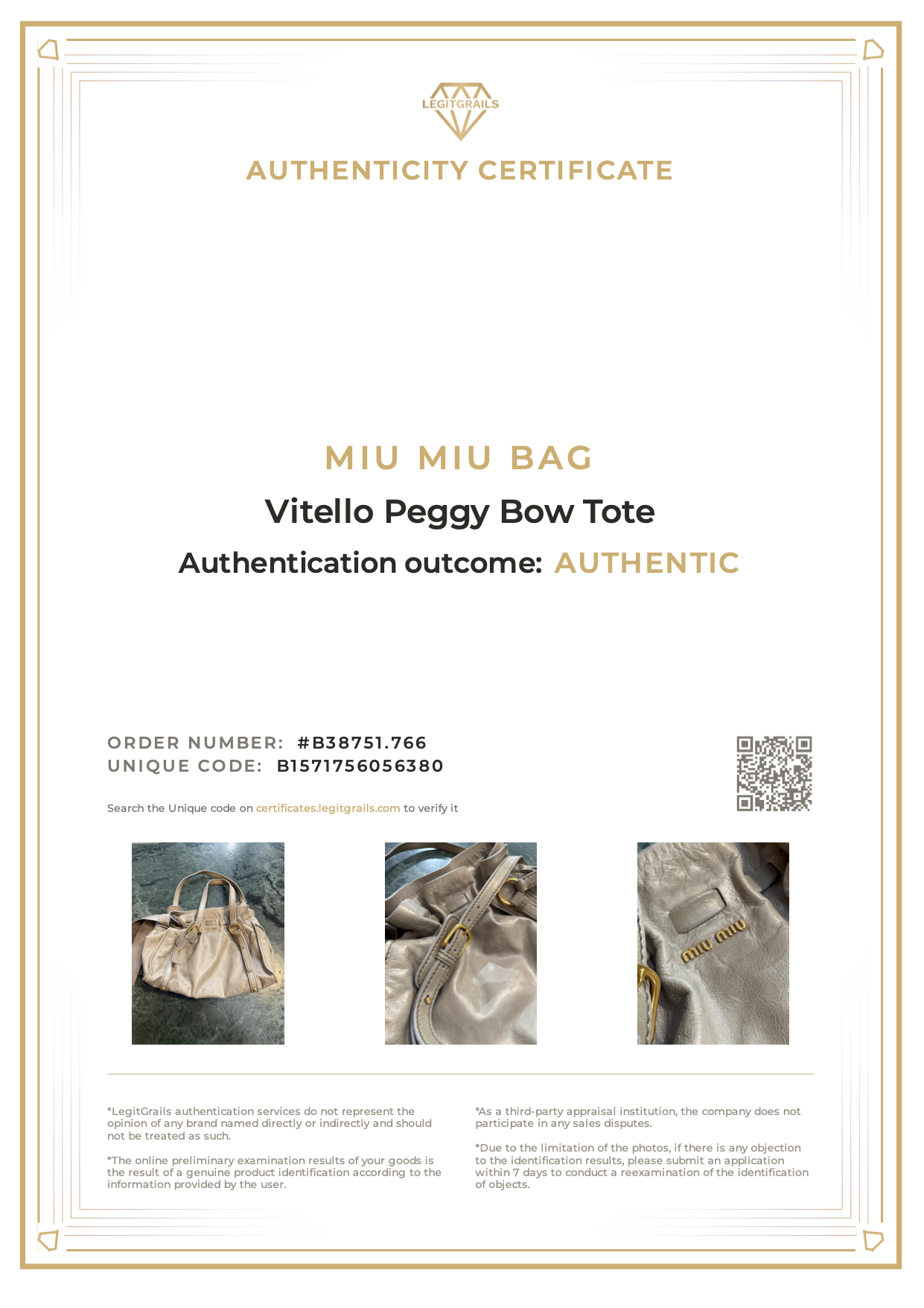 Miu Miu Vitello Peggy Bow Tote