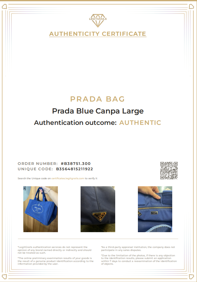 Prada Electric Blue Canapa