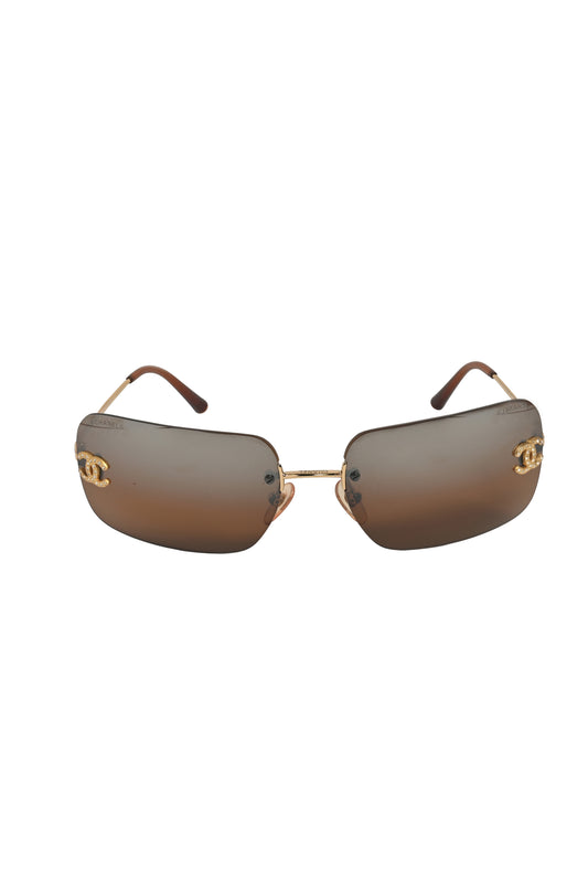 Chanel 4017-D Crystal CC Logo Sunglasses