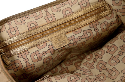 Gucci Gold Monogram Leather Tote Bag