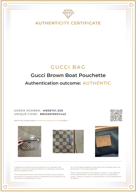 Gucci Boat Pochette Canvas With Black Hardware