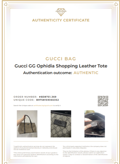 Gucci GG Ophidia Shopping Leather Tote