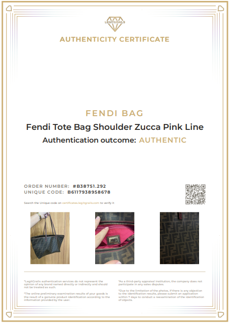 Fendi Zucca Shoulder Tote Pink Lining