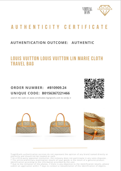 Louis Vuitton Lin Marie Cloth Travel Bag