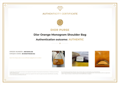 Dior Orange Monogram Shoulder Bag