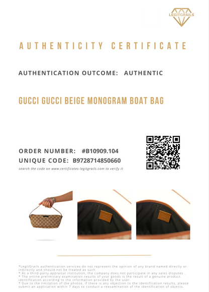 Gucci Beige Monogram Boat Bag