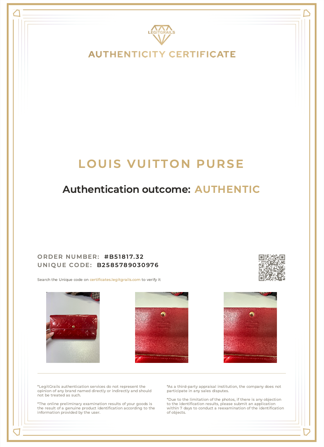 Louis Vuitton Framboise Monogram Vernis Sarah Wallet