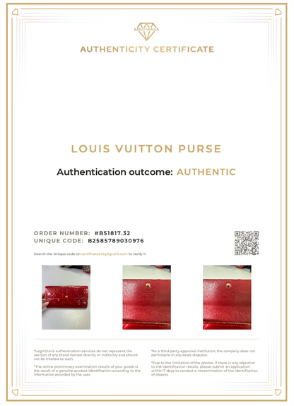 Louis Vuitton Framboise Monogram Vernis Sarah Wallet