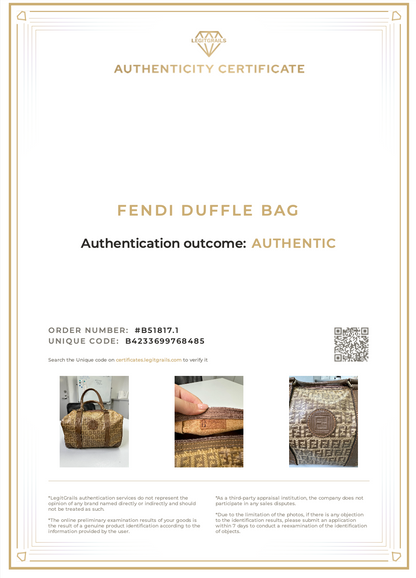 Fendi Boston Bag Canvas Coated
