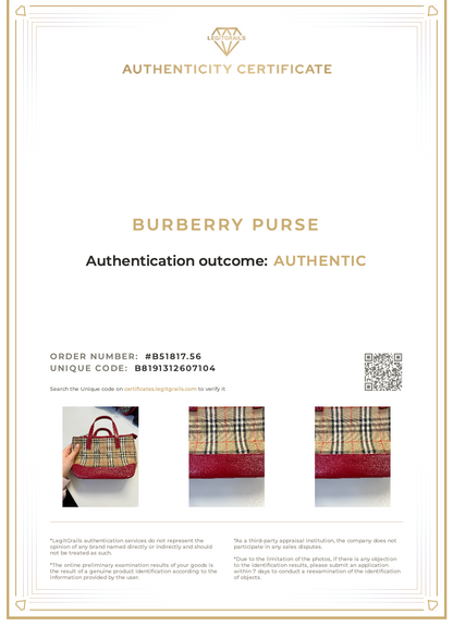 Burberry Nova Check Mini Bag with Red Details