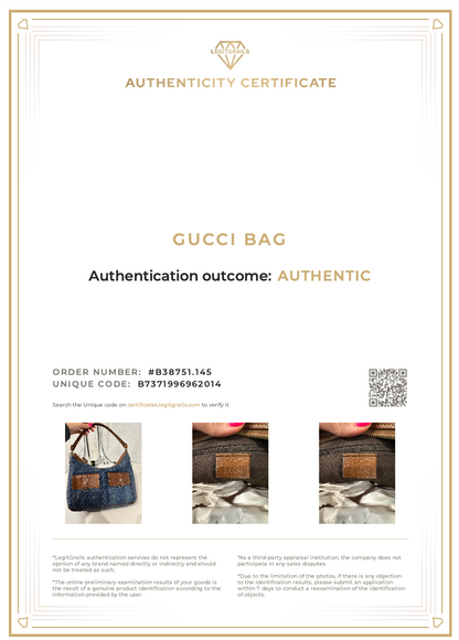 Gucci Double Abbey D Ring Denim Bag