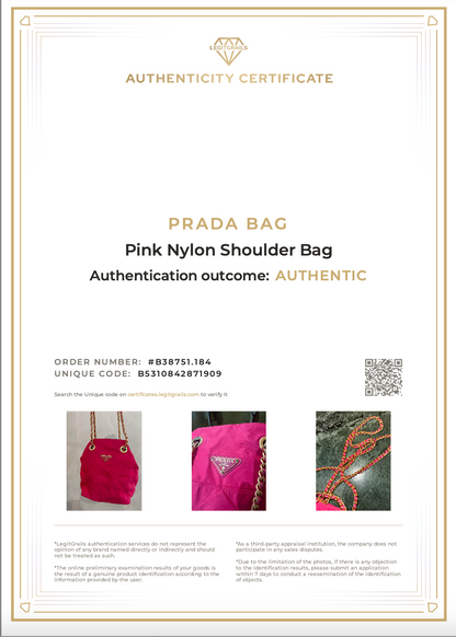 Prada Pink Nylon Shoulder Bag