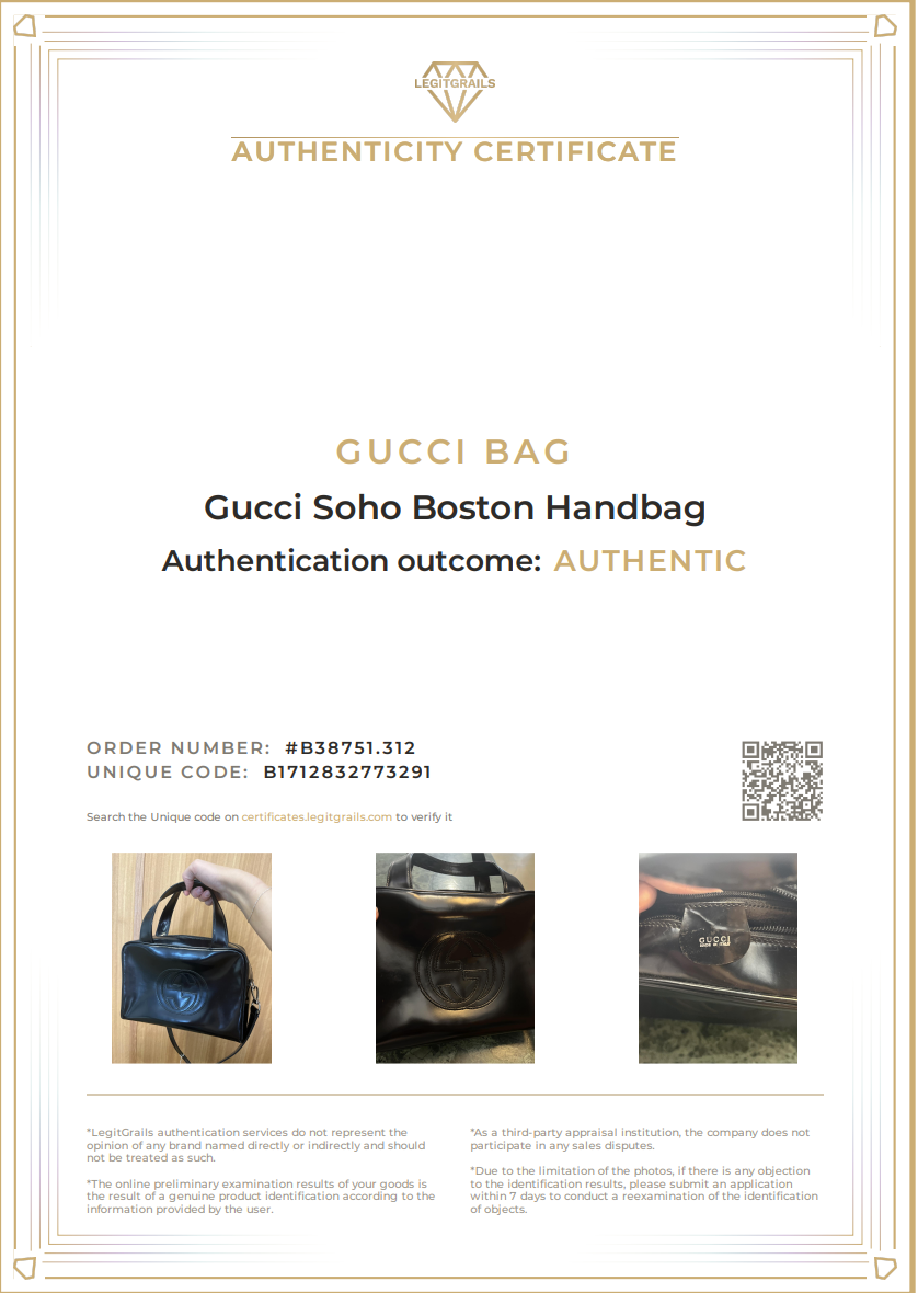 Gucci Soho Boston Handbag