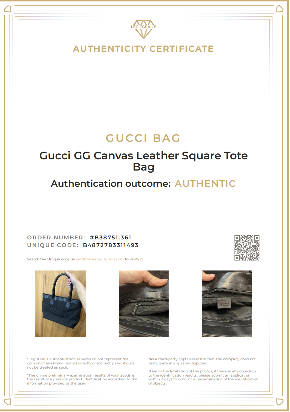 Gucci Square Canvas Tote