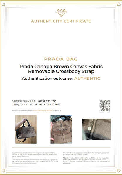 Prada Brown Canapa with Crossbody Strap