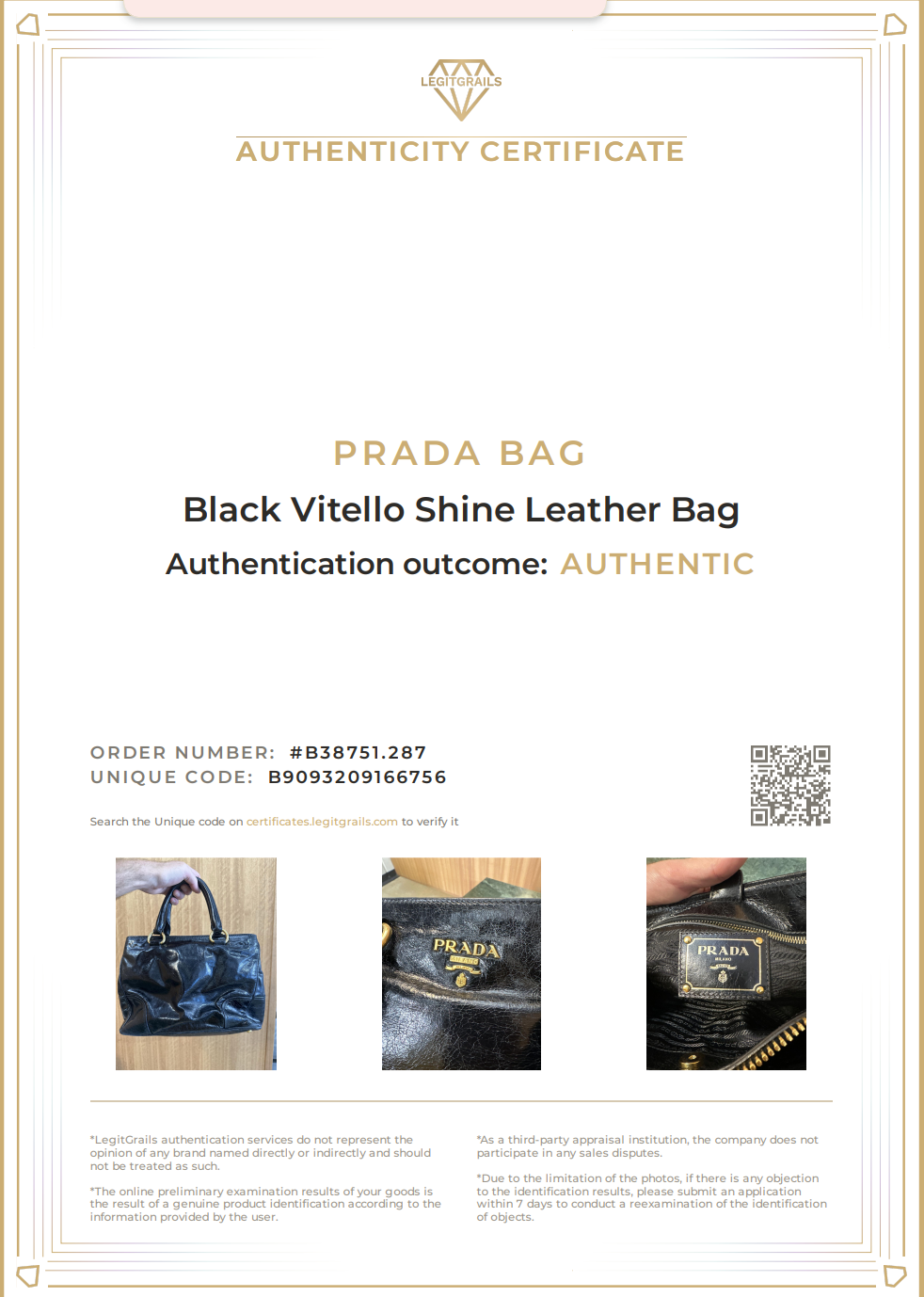 Prada Vitello Diano Shine Leather