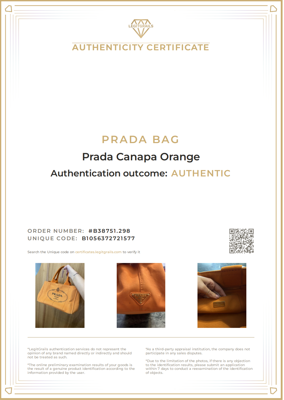 Prada Orange Canapa