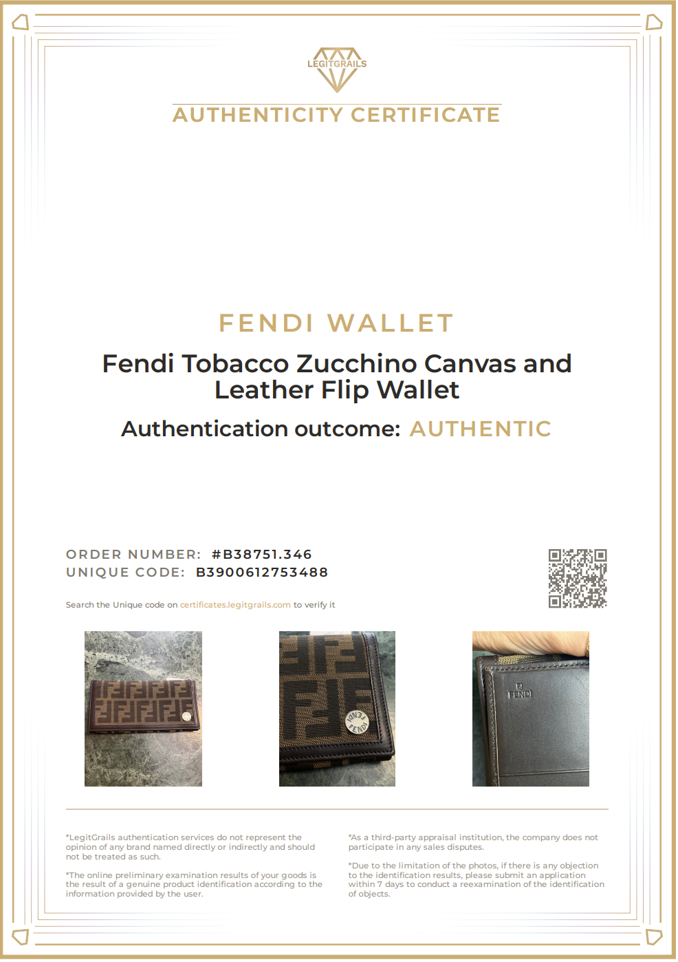 Fendi Tobacco Zucchino Canvas and Leather Flip Wallet