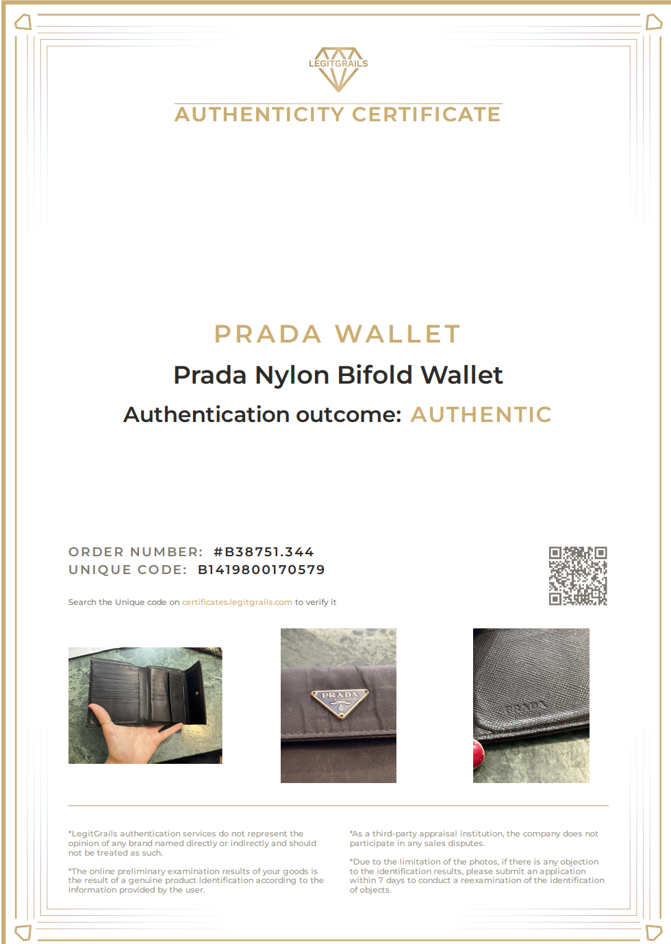 Prada Black Nylon Wallet