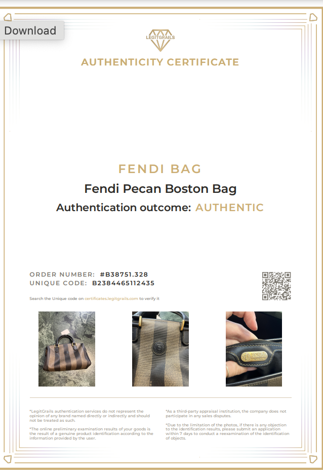 Fendi Pecan Boston Bag