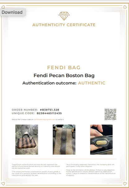Fendi Pecan Boston Bag