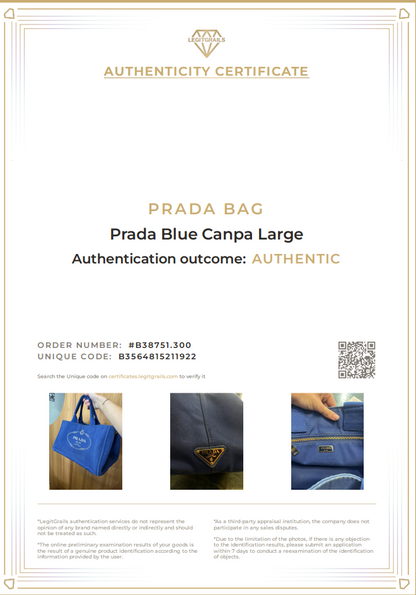 Prada Electric Blue Canapa