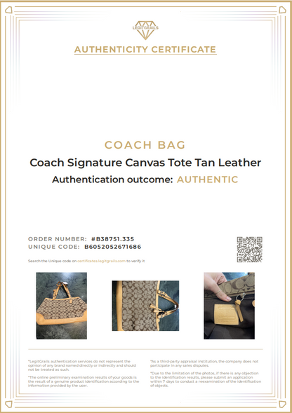 Coach Signature Canvas Tote with Tassles