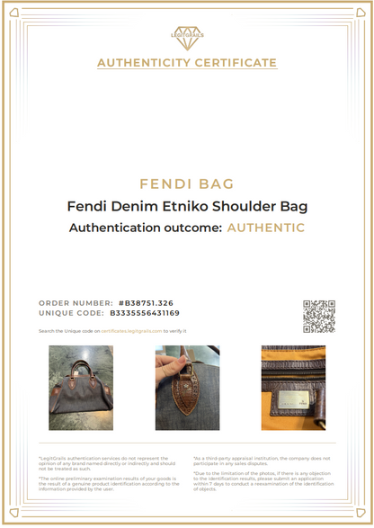 Fendi Etniko Denim Shoulder Bag