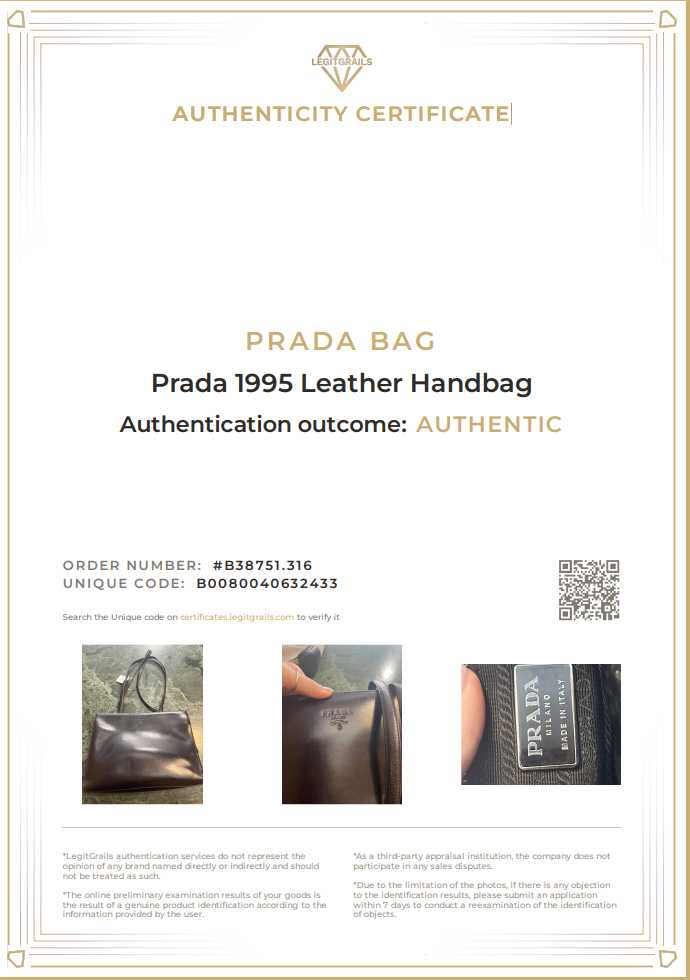 Prada 1995 Square Leather Handbag