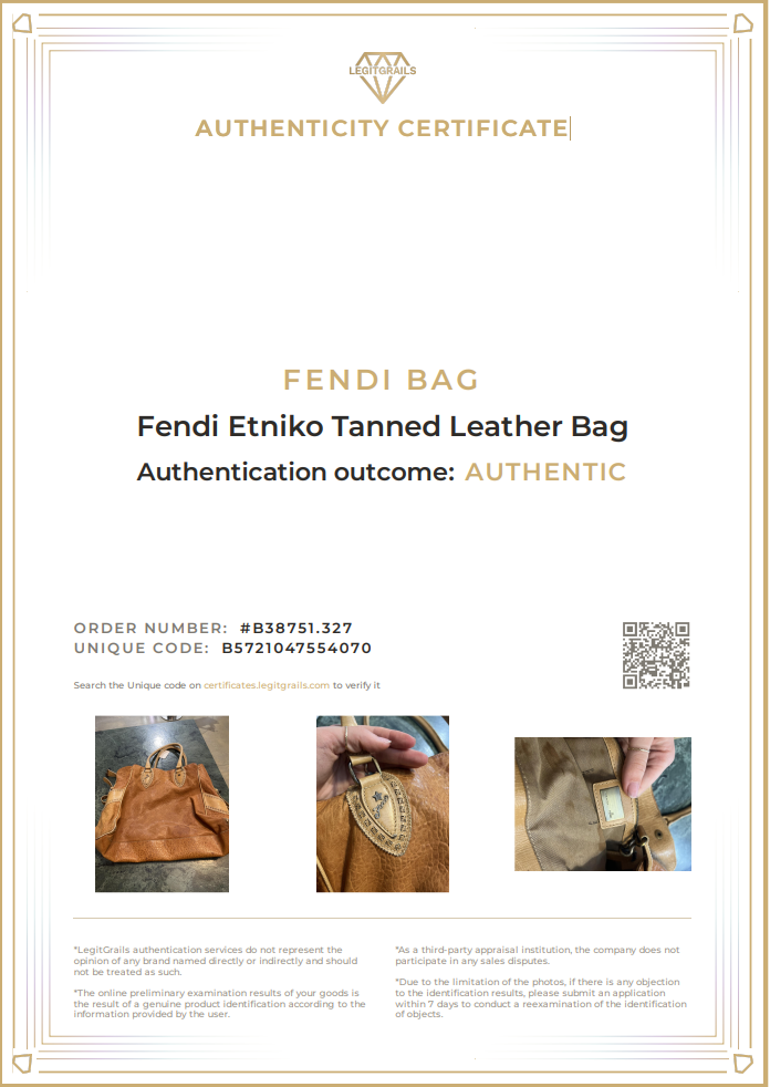 Fendi Etniko Tanned Leather Bag