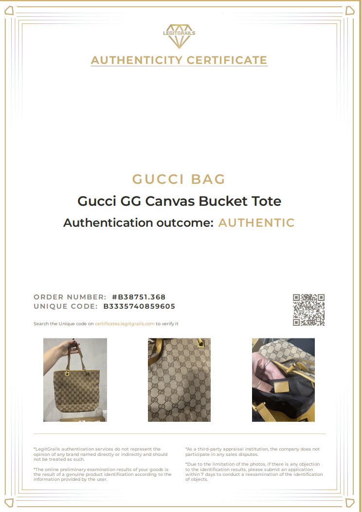 Gucci GG Canvas Bucket Tote