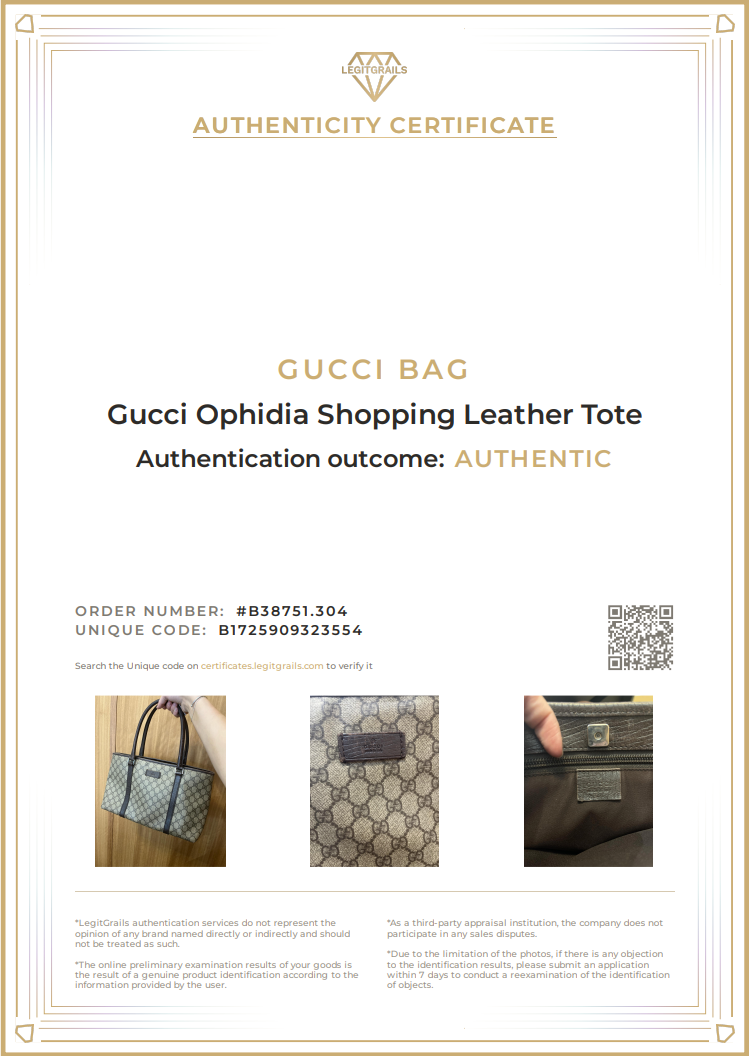 Gucci GG Ophidia Shopping Leather Tote