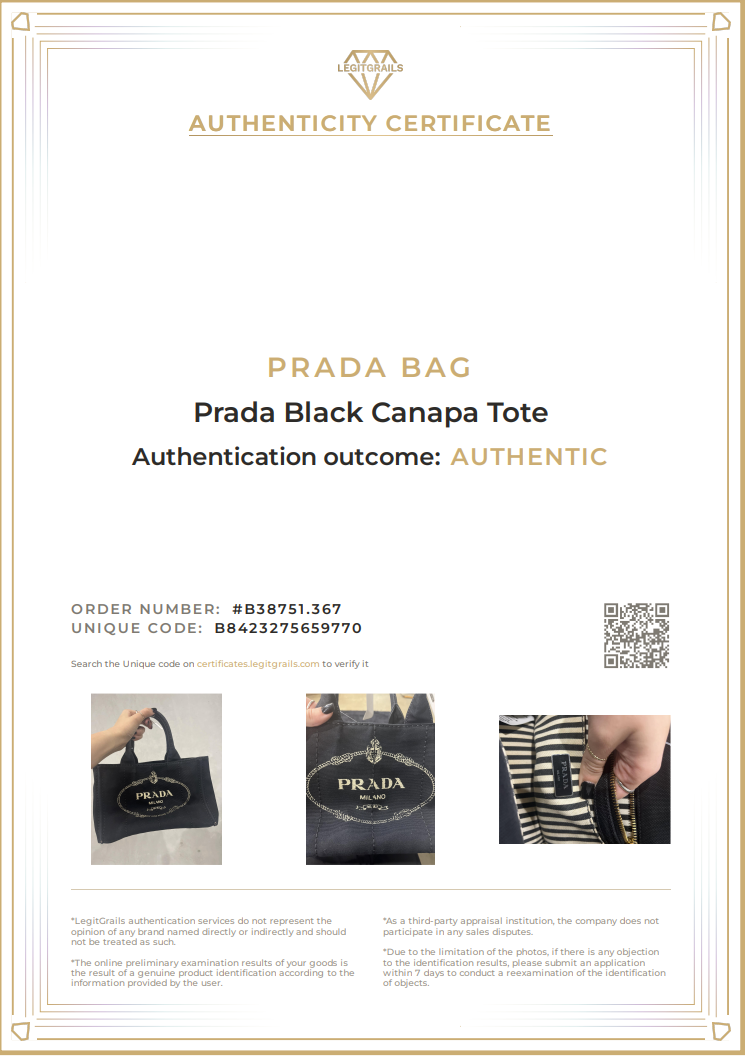 Prada Mini Canapa Black