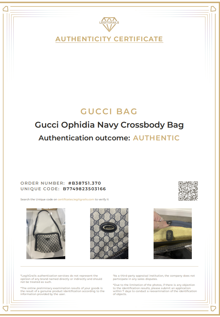 Gucci Ophidia Navy Crossbody Bag