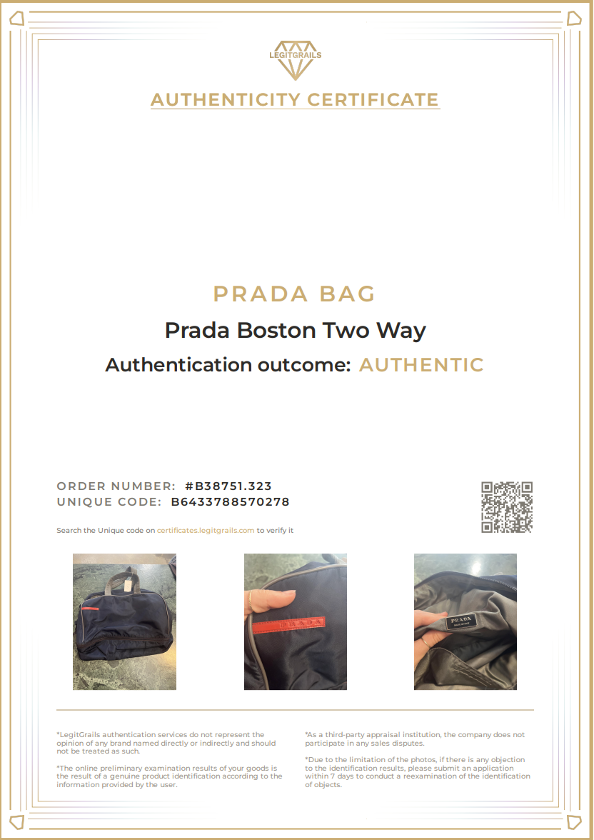 Prada Boston Two Way Travel Bag