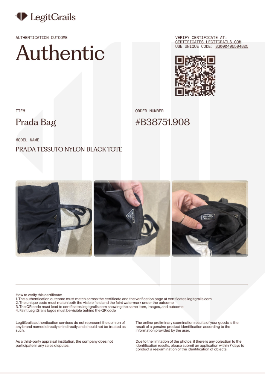 Prada Tessuto Nylon Black Tote