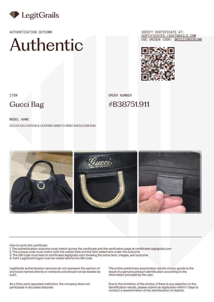 Gucci GG Canvas & Leather Abbey D-Ring Shoulder Bag