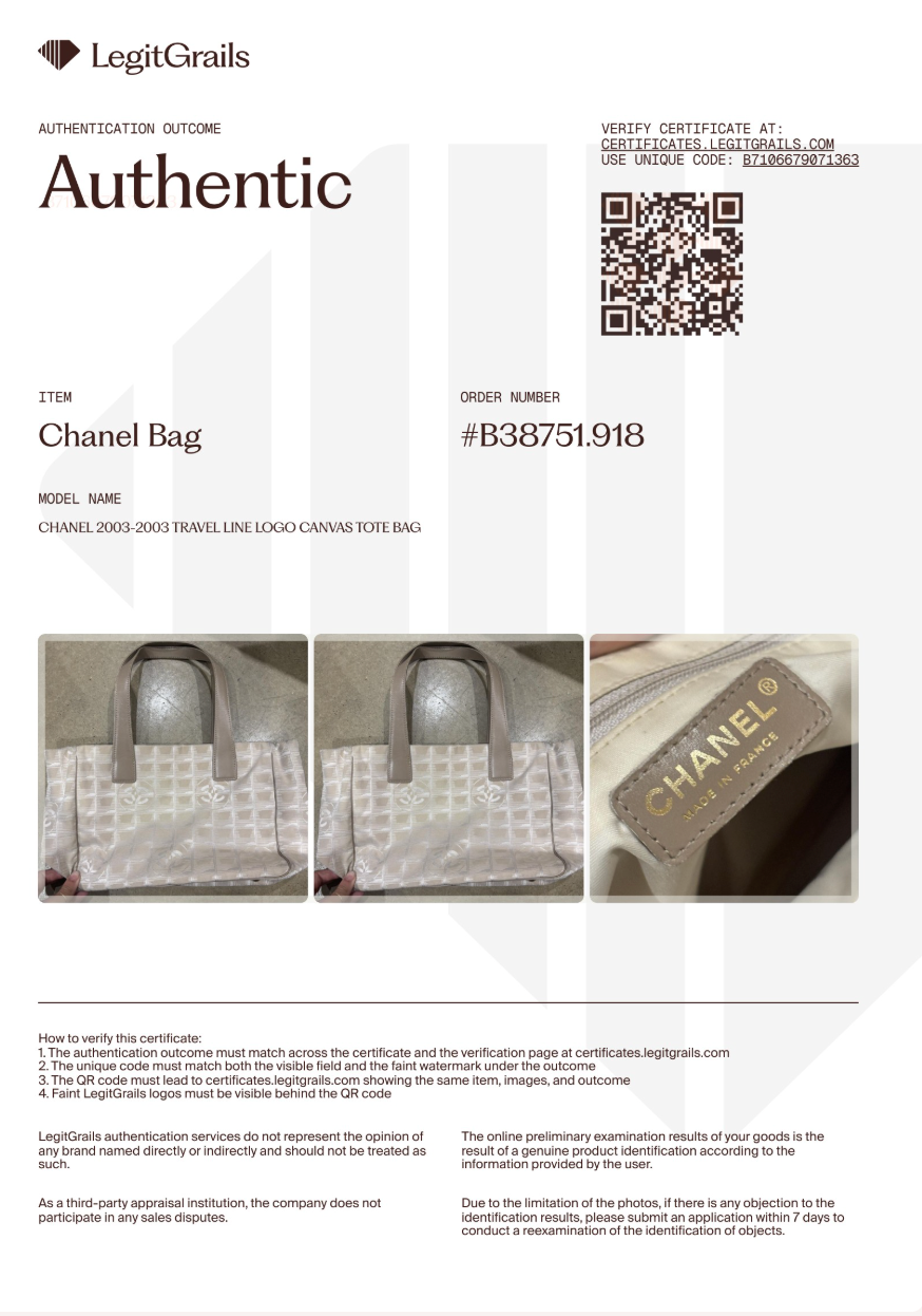 Chanel Travel Line Logo Canvas Tote