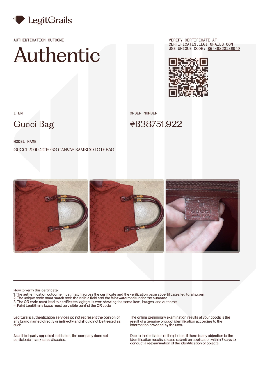 Gucci GG Canvas Bamboo Tote