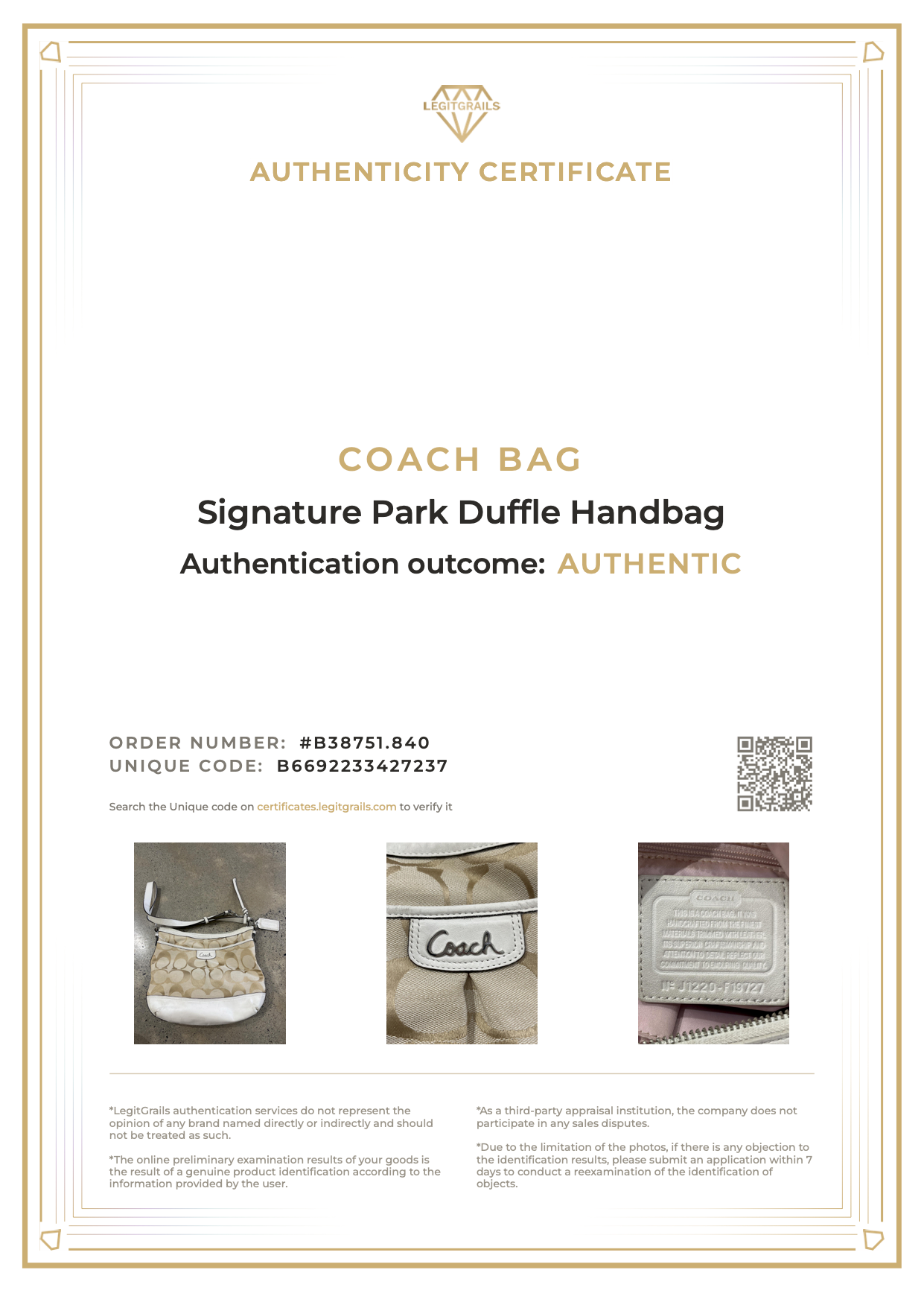 Coach Signature Park Duffle Handbag