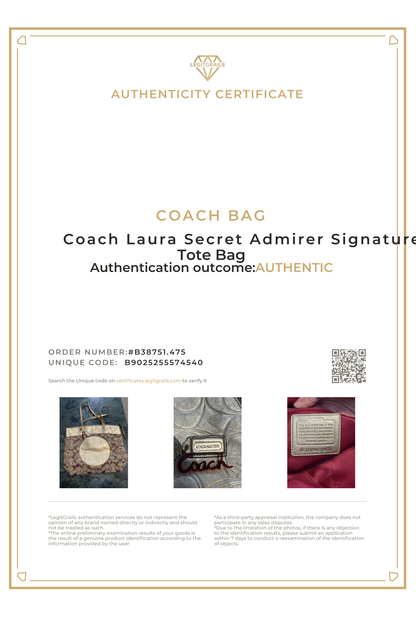 Coach Laura Secret Admirer Signature Tote Bag