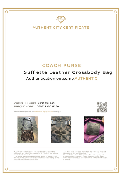 Coach Signature Sufflette Leather Crossbody Bag